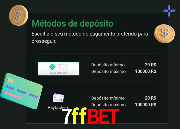 O cassino 7ffbet oferece uma grande variedade de métodos de pagamento
